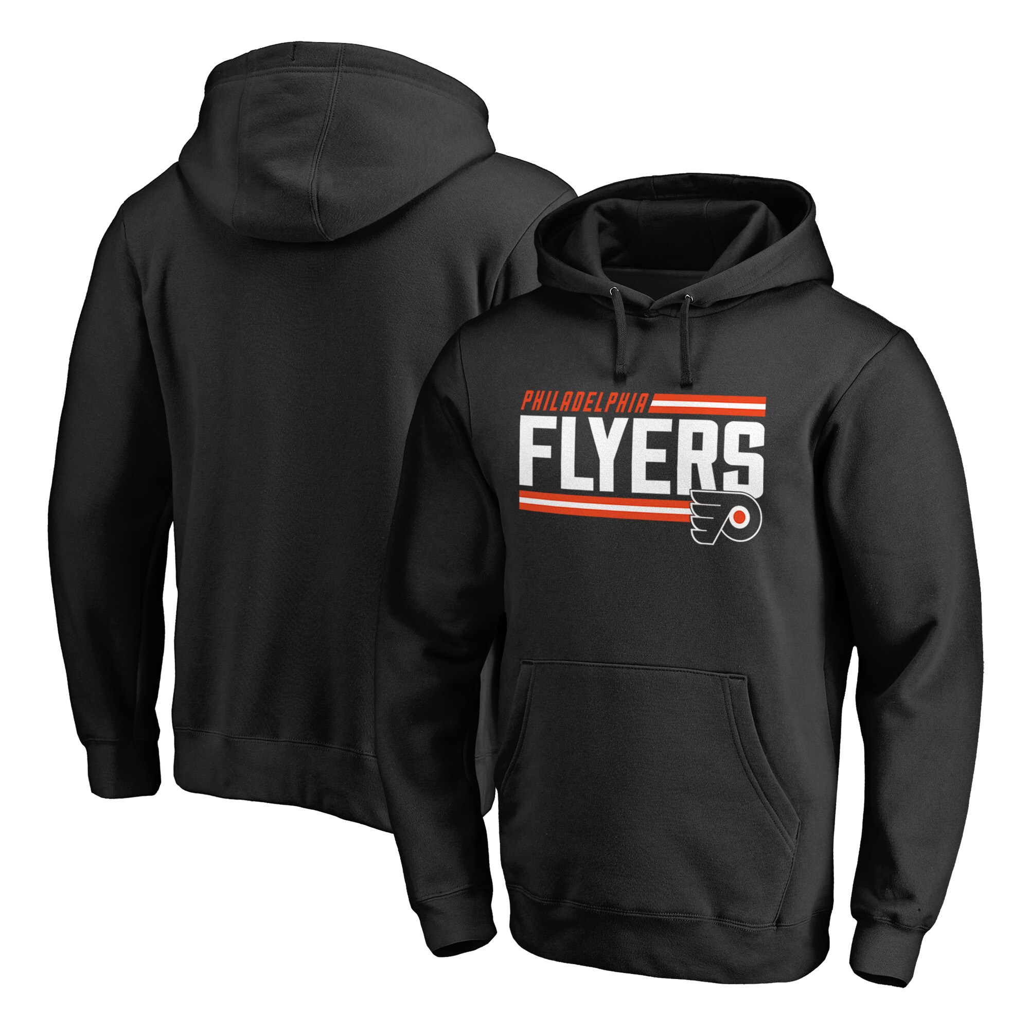 Men's Black Philadelphia Flyers Iconic Collection On Side Stripe Pullover Hoodie